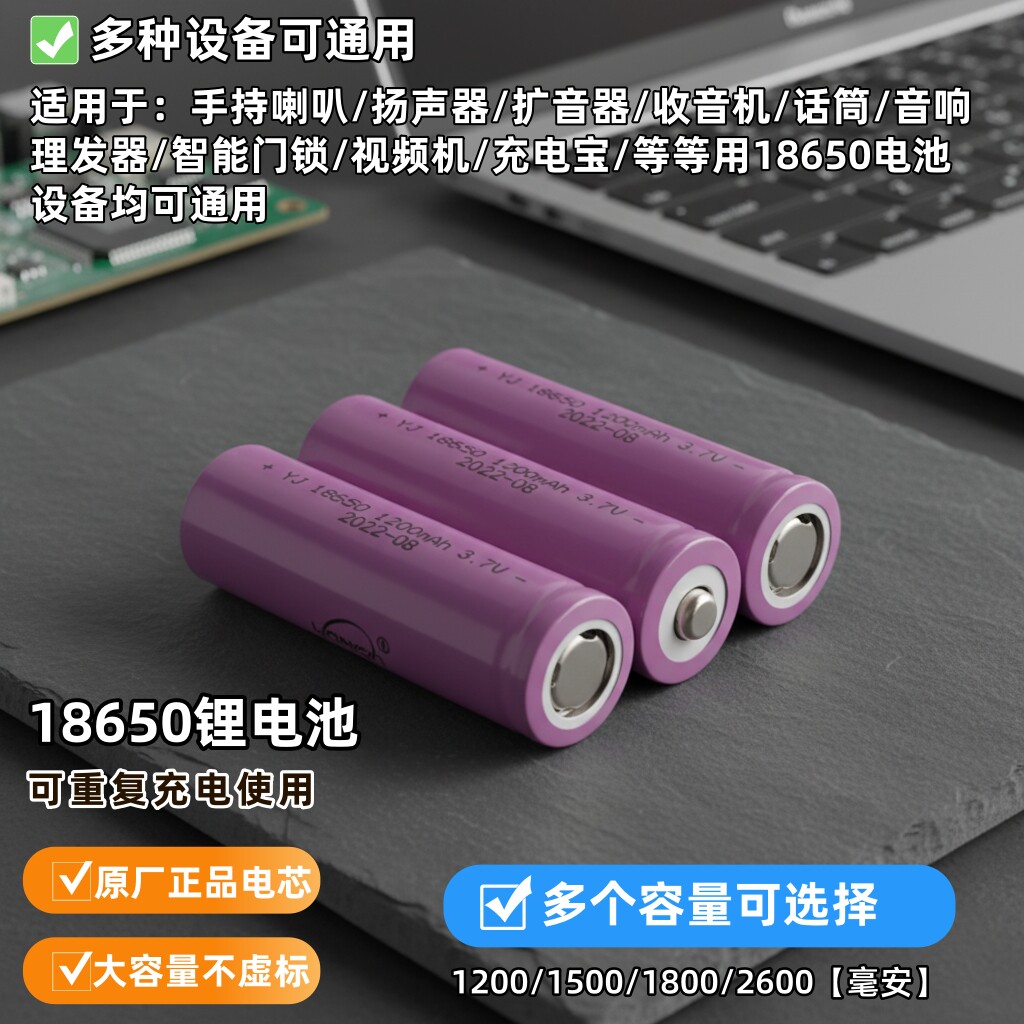 可充电18650锂电池3.7v喇叭扩音器音响话筒风扇理发器电池充电器