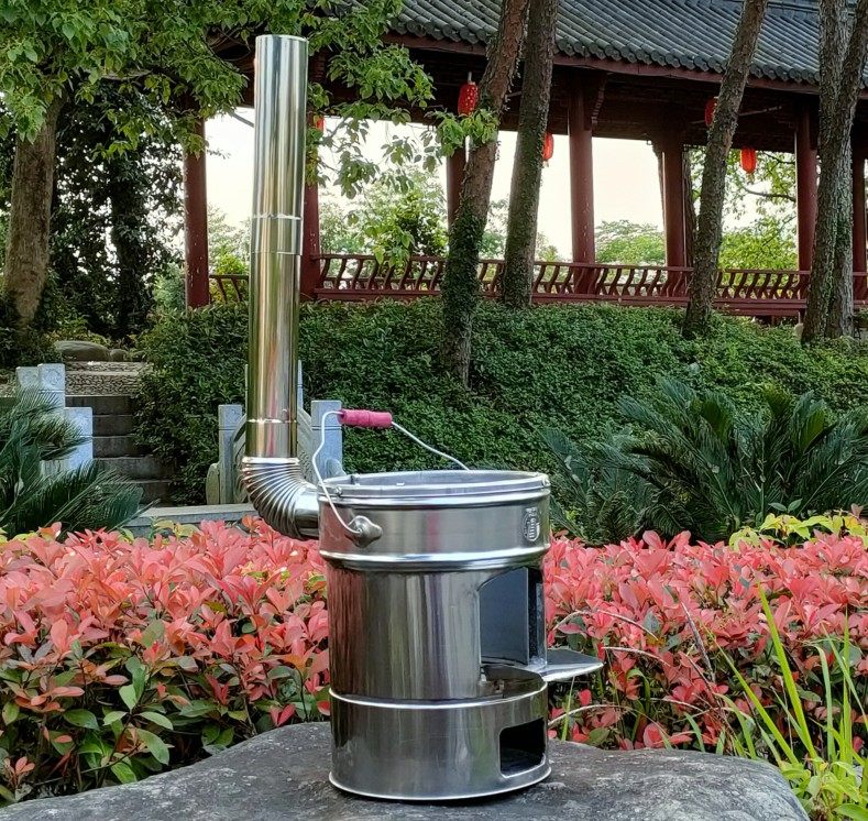 新款不锈钢柴火炉家用炖锅烧柴灶户外便携移动柴炉农村木柴地锅灶