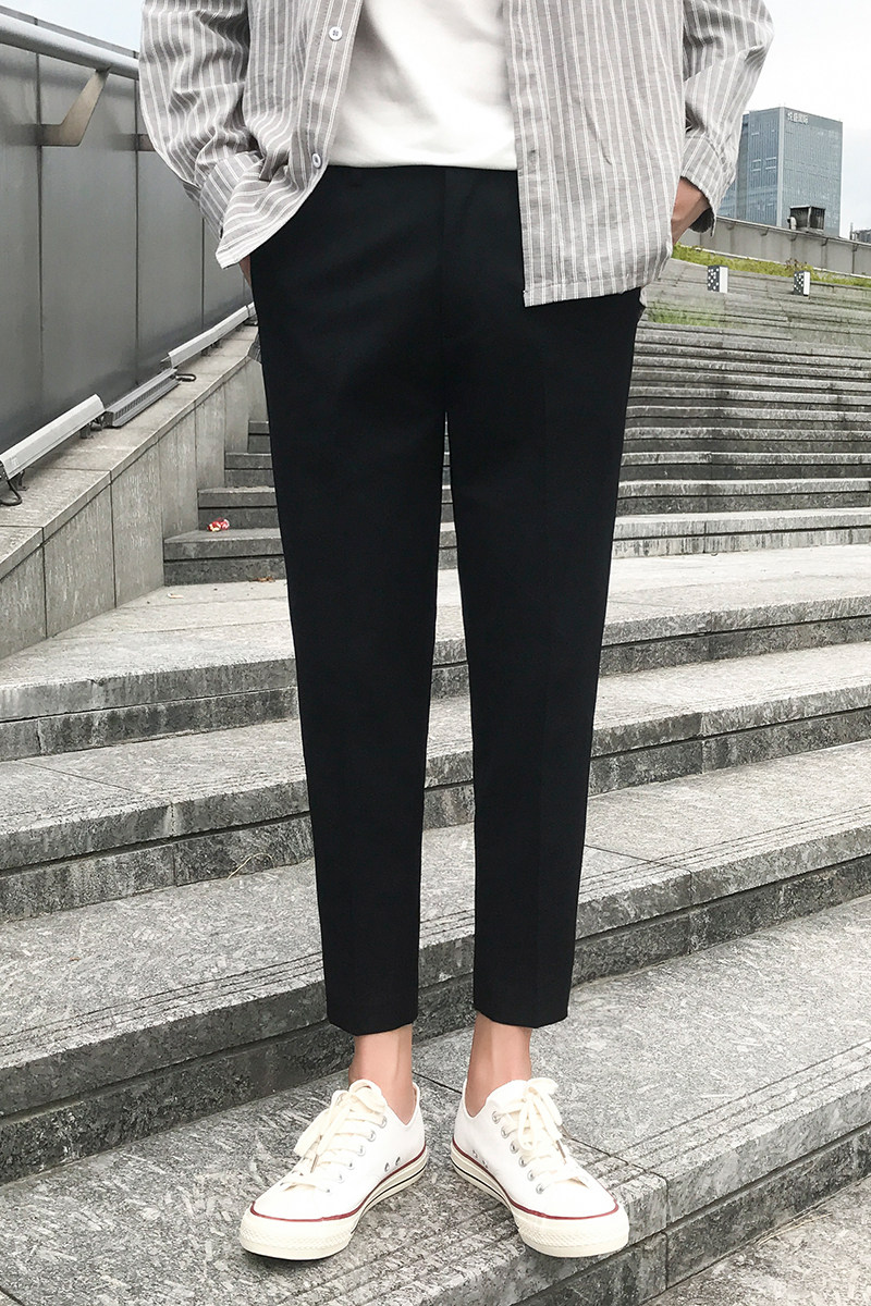 小西裤男垂感九分裤秋季青春休闲修身流行直筒西装裤Y,男装西裤,星座610（原A335）
