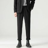 春季男士裤子痞帅轻熟风修身直筒松紧腰小西装毛呢裤子CY86-P48，男装西服套装，星座610（原A335）