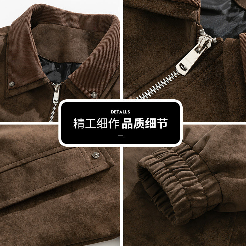 美式复古潮流pu皮外套2025男款宽松休闲翻领痞帅夹克Q5550-P75,男装夹克,星座610（原A335）