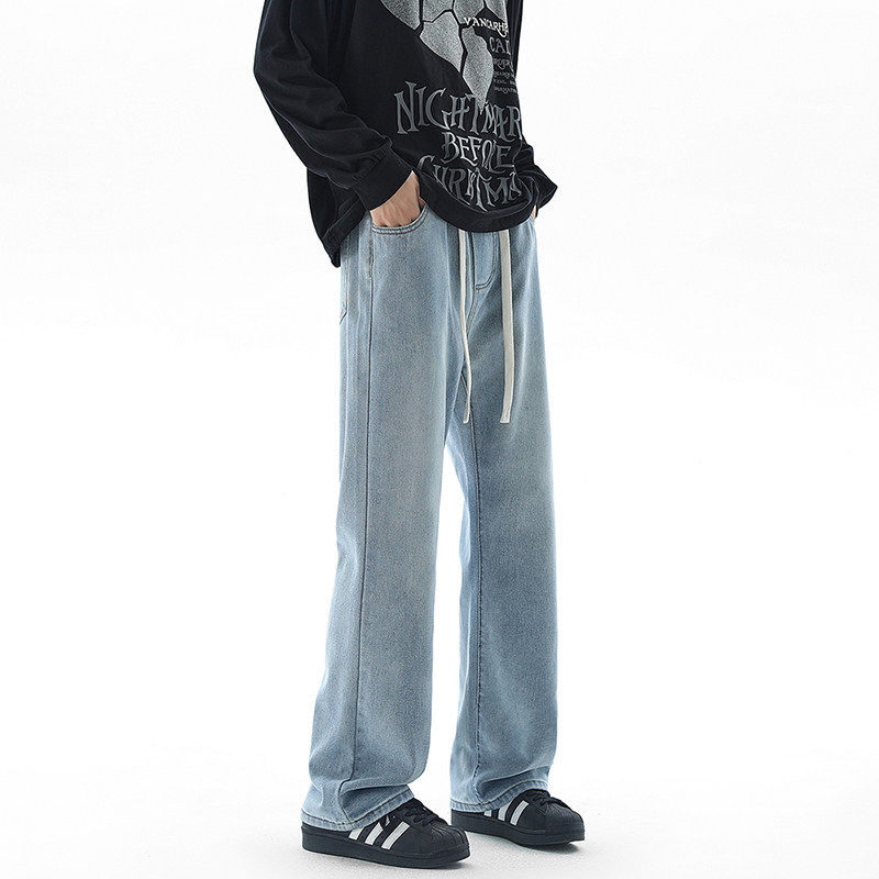 微喇牛仔裤男士秋冬直筒潮牌痞帅美式高街休闲长裤K1931-P45，男装牛仔裤，星座610（原A335）