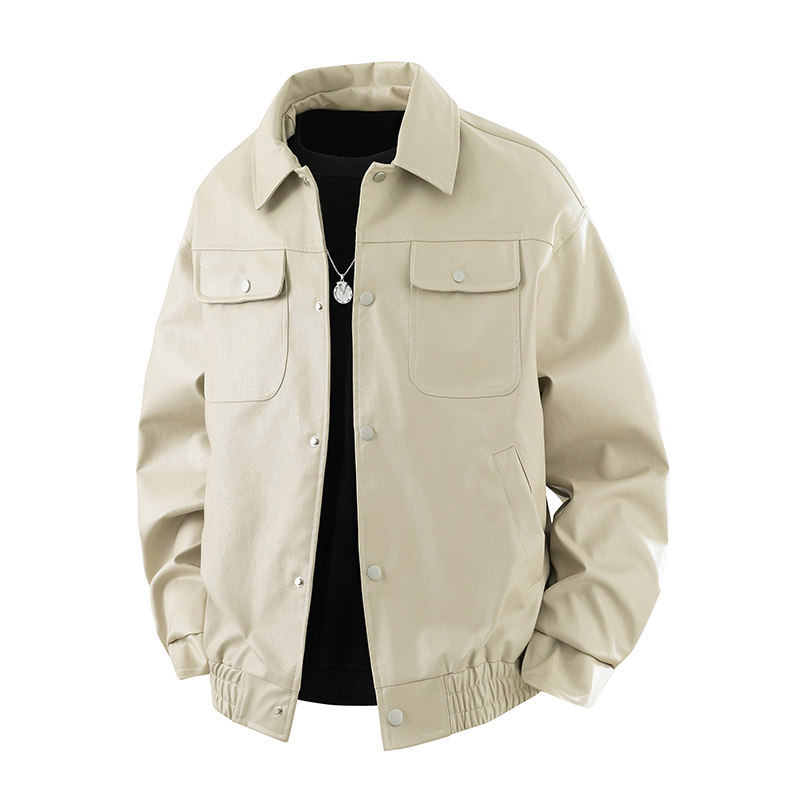 2025新款男翻领短款秋宽松百搭机车夹克外套百搭潮流Q5553-P75，男装夹克，星座610（原A335）