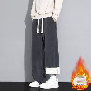 加绒加厚裤男冬季2026新款运动宽松休闲裤保暖卫裤JR29186-特P40图片