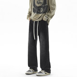 微喇牛仔裤男直筒宽松阔腿美式高街潮牌复古水洗休闲裤K1931-P45，男装牛仔裤，星座610（原A335）