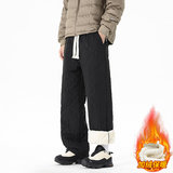 加绒加厚菱格纹休闲裤男冬季保暖直筒宽松通勤棉裤JR29183-P40，男装棉衣，星座610（原A335）