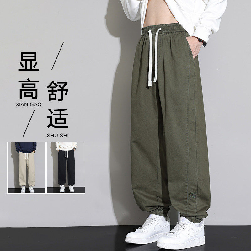 休闲裤男春季新款宽松直筒裤裤潮流美式纯棉运动长裤Z9993-P48，女装休闲裤，星座610（原A335）