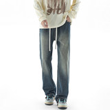 微喇牛仔裤男直筒宽松阔腿美式高街潮牌复古水洗休闲裤K1931-P45，男装牛仔裤，星座610（原A335）