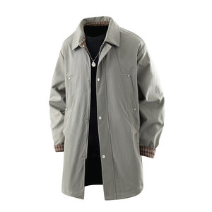 大码男士风衣2025秋季新款休闲宽松中长款工装外套Q5539-P78，男装风衣，星座610（原A335）