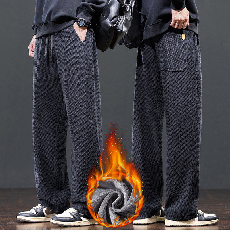 2025冬新款加绒加厚垂感男士休闲裤痞帅潮流时尚直筒裤JR806-P48,男装卫衣,星座610（原A335）