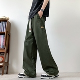 纯棉休闲裤男春夏新款直筒长裤子2025美式宽松阔腿裤子K2712-P50，男装休闲裤，电商A335