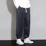 运动裤男士春季宽松休闲潮牌垂感抗皱阔腿青少年老爹裤Q2370-P40，女装休闲裤，星座610（原A335）