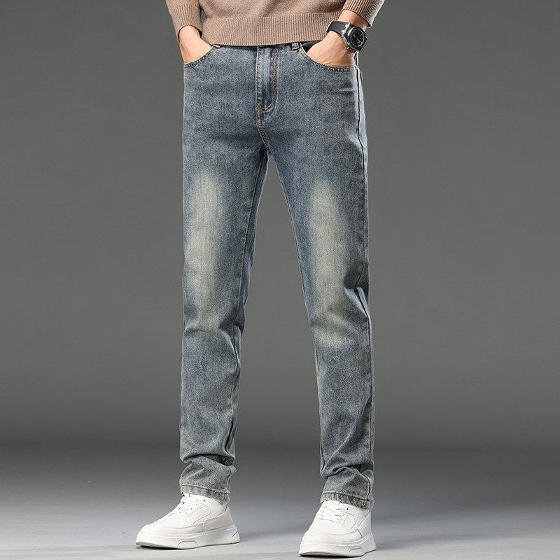 品质牛仔裤男直筒夏季修身弹力休闲百搭青年水洗款长裤子K878-P50，男装牛仔裤，星座610（原A335）