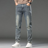 品质牛仔裤男直筒夏季修身弹力休闲百搭青年水洗款长裤子K878-P50，男装牛仔裤，星座610（原A335）