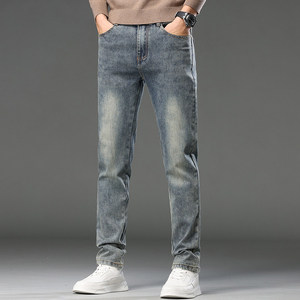 品质牛仔裤男直筒夏季修身弹力休闲百搭青年水洗款长裤子K878-P50，男装牛仔裤，星座610（原A335）
