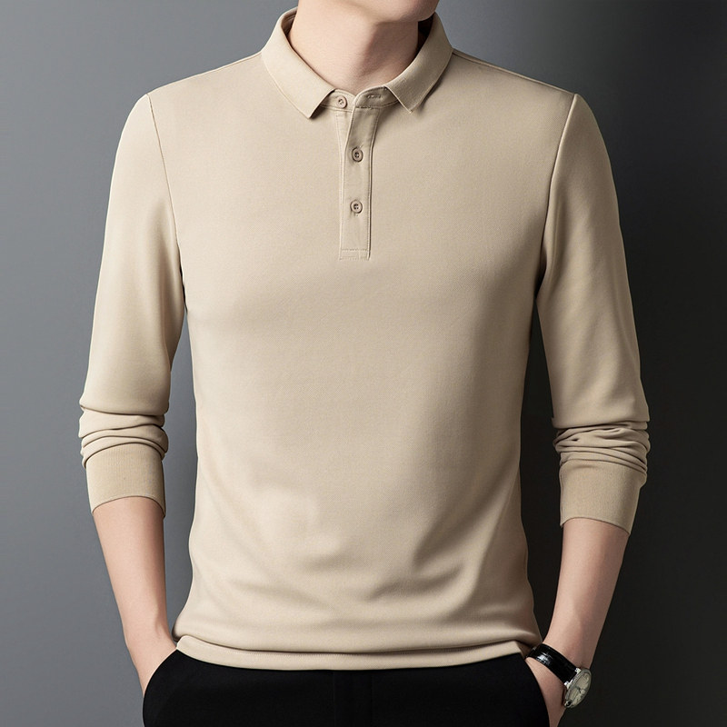 男士长袖t恤上衣服翻领polo衫爸爸装秋季新款打底衫PL5588-特P30,男装T恤,星座610（原A335）