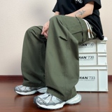 美式纯棉工装裤男士春夏宽松直筒伞兵裤子抽绳休闲裤K2713-P52，男装休闲裤，星座610（原A335）