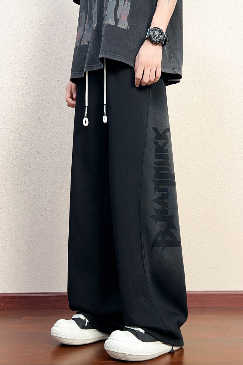春季新款美式潮牌休闲裤男痞帅炸街宽松直筒阔腿运动裤K2710-P52图片