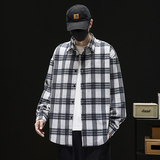 美式潮流格子长袖衬衫2025秋季外套街头百搭休闲衬衣Q5570-特P42，男装衬衫，星座610（原A335）