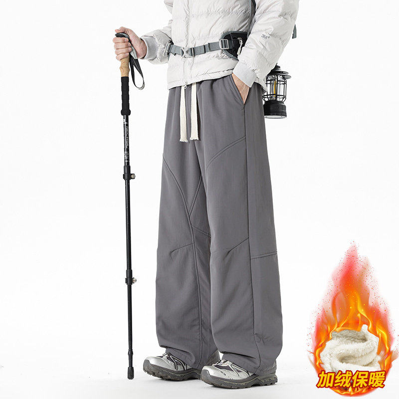 加绒休闲裤男冬季加厚直筒宽松保暖棉裤百搭运动裤JR29179-特P40，男装棉衣，星座610（原A335）