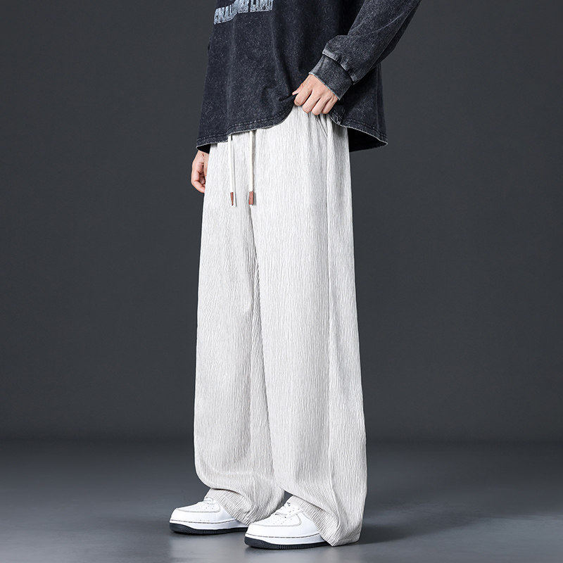 春季潮牌休闲裤青少年系绳设计直筒裤宽松大码阔腿裤Q29151-特P32，男装休闲裤，星座610（原A335）