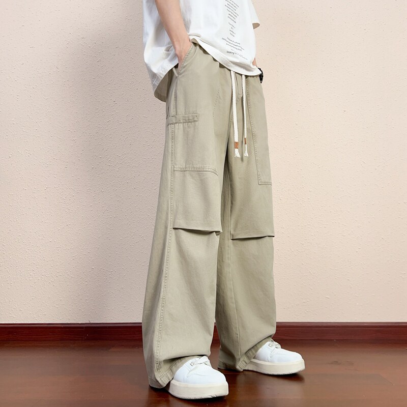 复古纯棉工装裤男款春夏季痞帅宽松百搭美式休闲直筒裤K2715-P50,男装休闲裤,星座610（原A335）