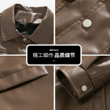 2025新款男翻领短款秋宽松百搭机车夹克外套百搭潮流Q5553-P75，男装夹克，星座610（原A335）