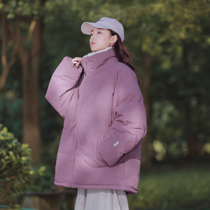 棉衣男士冬天男女立领羊羔绒棉袄子加绒加厚羽绒棉服外套M111-P70图片