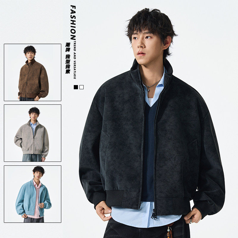 夹克男士2025秋季新款宽松休闲百搭翻领外套上衣JS5601-P85，男装夹克，星座610（原A335）