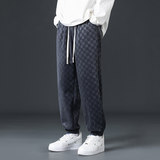 灯芯绒休闲卫裤男春季美式宽松运动裤潮流阔腿裤子Q2370-P40，男装休闲裤，星座610（原A335）