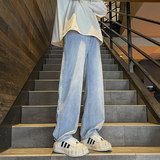 2025年秋冬新款牛仔裤男休闲韩版百搭ins宽松直筒阔腿裤TS112-P45，男装牛仔裤，星座610（原A335）