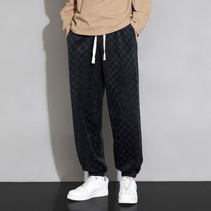 运动裤男士春季宽松休闲潮牌垂感抗皱阔腿青少年老爹裤Q2370-P40，女装休闲裤，星座610（原A335）