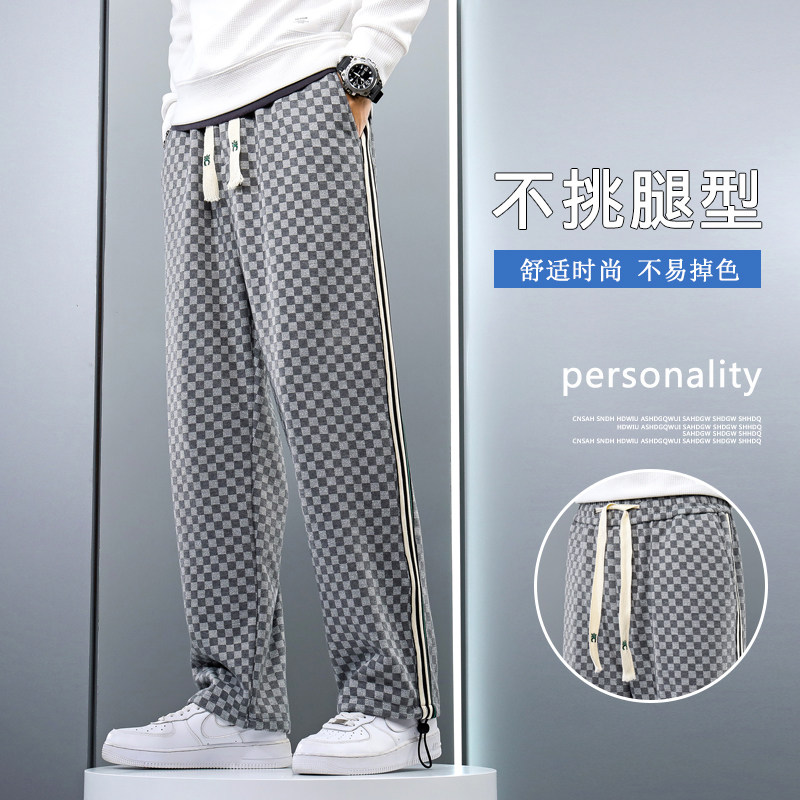 直播高品质款 休闲裤男士直筒秋季时尚百搭潮流阔腿卫裤W图片