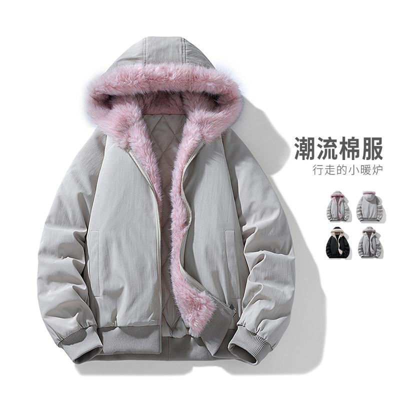 毛领座山雕棉服男2025冬季加厚夹克短款解构棉衣外套MY2524-P95,男装夹克,星座610（原A335）