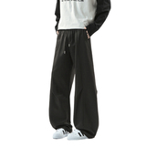 简约直筒阔腿褶皱垂感拖地裤男春夏新款百搭运动休闲裤K9960-P48，男装休闲裤，电商A335