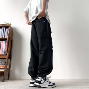 休闲裤男士春夏季美式宽松束脚九分裤潮牌运动工装裤子K8903-P52图片