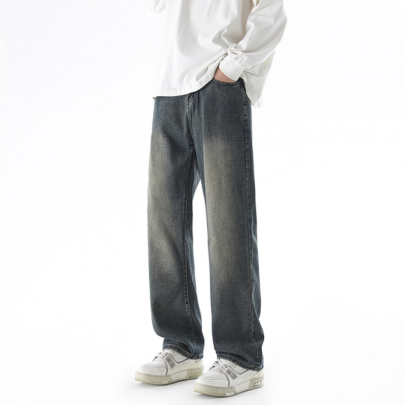 秋冬新款直筒牛仔裤男士时尚韩版青少年百搭阔腿长裤子TS115-P45，男装牛仔裤，星座610（原A335）