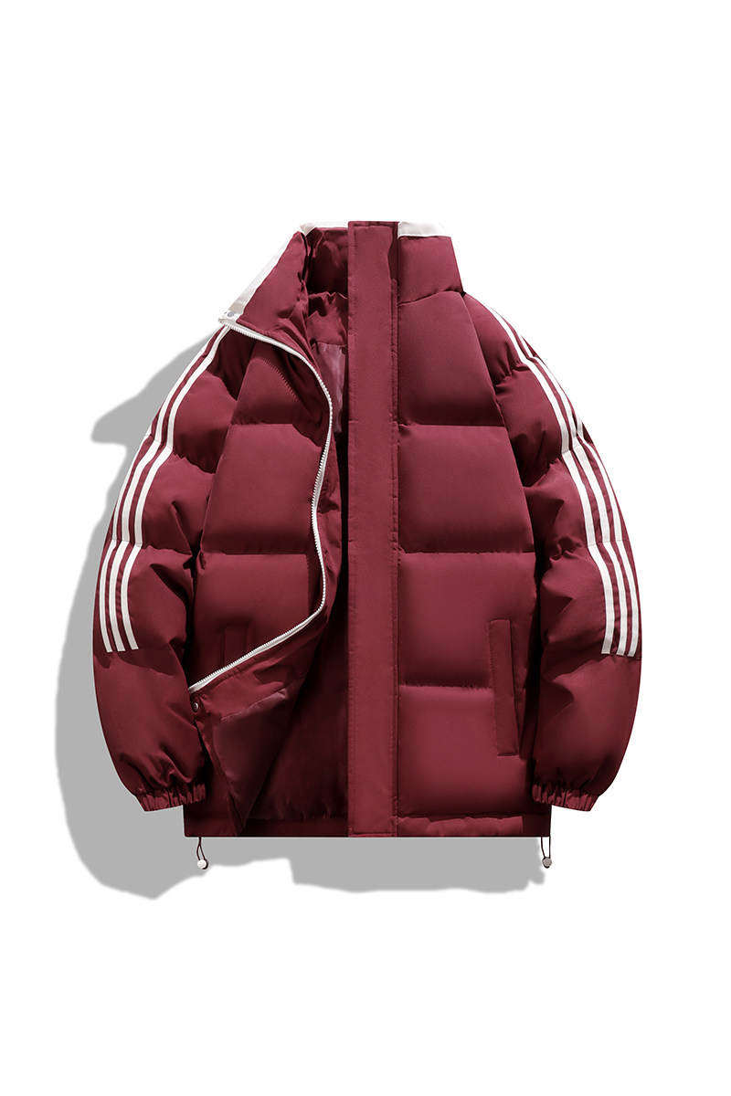 港风三条杠面包服冬季立领纯色加厚上衣外套棉衣男MY7777-P70,男装棉衣,星座610（原A335）