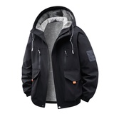 冬季外套男加绒加厚潮牌夹克男连帽宽松保暖冲锋衣KJ8691-P90，男装夹克，星座610（原A335）