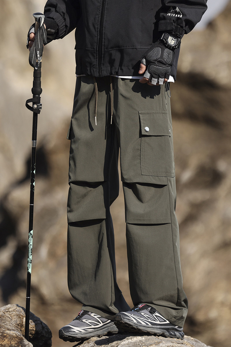 春夏季新款设计感休闲男裤美式伞兵户外直筒工装男裤裤K2510-P45图片