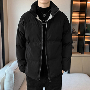 羊羔毛内里棉衣男冬季2022年日系面包服加绒加厚冬装外套MY03,冬季白色羊羔毛外套搭配图片