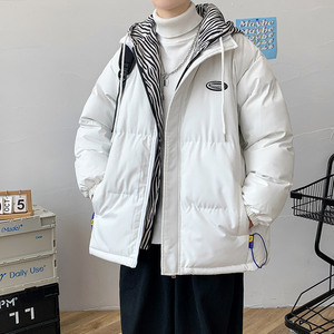 棉衣男士冬季加厚假两件棉服潮牌宽松保暖连帽棉袄外套MY277图片