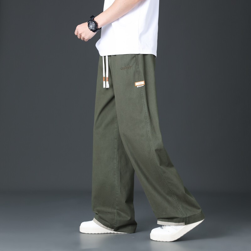 纯棉阔腿休闲裤男士春夏季新款直筒宽松潮流百搭弯道裤K2712-P50,男装休闲裤,星座610（原A335）