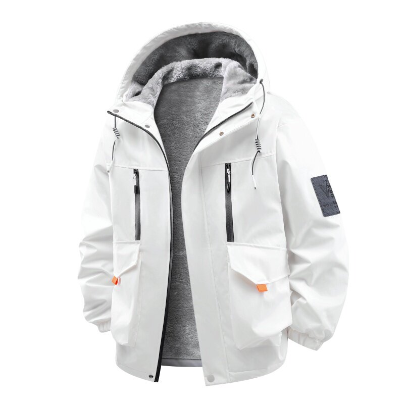 2025冬季外套男加绒加厚潮牌夹克男连帽宽松保暖棉服KJ8691-P90,男装夹克,星座610（原A335）