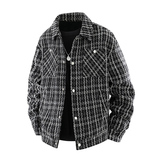 翻领休闲夹克2025秋季宽松潮流复古男士格子长袖外套Q5560-P68，男装夹克，星座610（原A335）