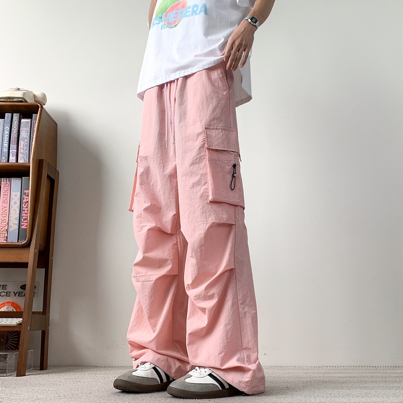 美式工装裤子男春季新款户外登山冲锋裤宽松直筒伞兵裤K2701-P40，男装休闲裤，电商A335