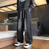 复古牛仔裤男秋2025新款美式高街宽松直筒弯刀阔腿裤Q29191-P48，男装牛仔裤，星座610（原A335）