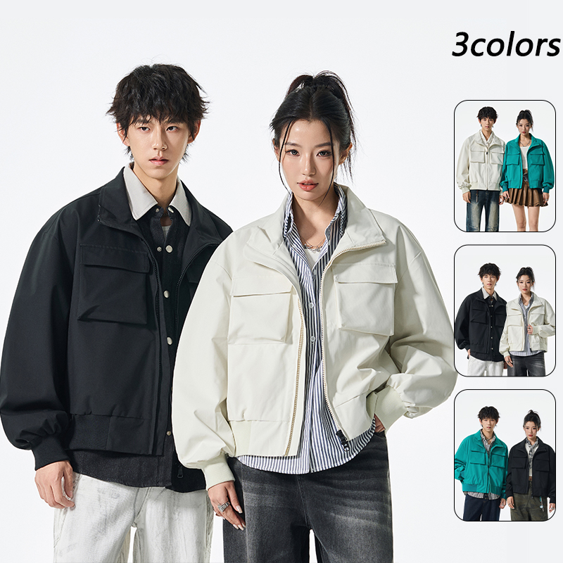 工装夹克男秋季2025新款美式复古宽松痞帅休闲短款外套JS5608-P78，男装夹克，星座610（原A335）