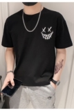 高品质爆款小恶魔联名纯棉五分落肩袖T恤男宽松大码T012-P40，男装T恤，星座610（原A335）