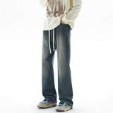 牛仔裤男士潮牌秋冬美式高街复古微喇裤宽松直筒长裤子K1931-P45，男装牛仔裤，星座610（原A335）